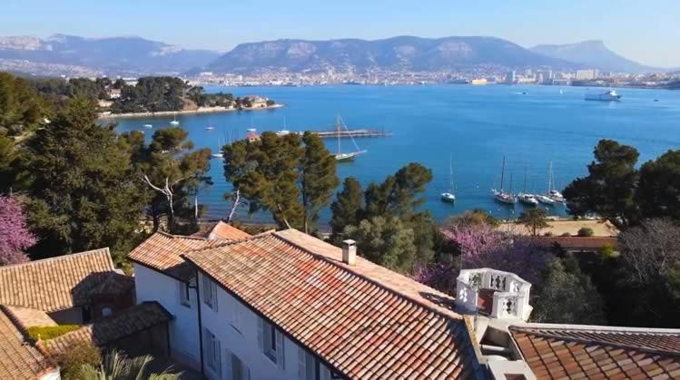 Villa-Chateau Les Terrasses - Tamaris, Plage Des Sablettes, Mer Au Bas De La Propriete La Seyne-sur-Mer Esterno foto