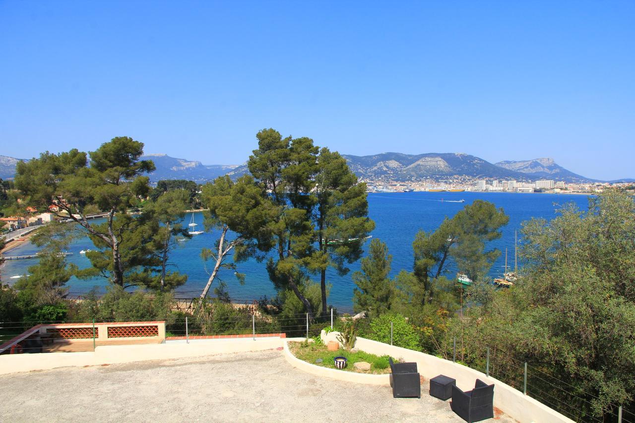 Villa-Chateau Les Terrasses - Tamaris, Plage Des Sablettes, Mer Au Bas De La Propriete La Seyne-sur-Mer Esterno foto